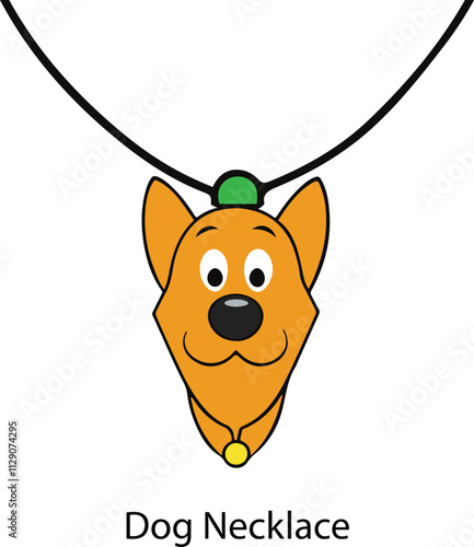  Dog face Necklace vector illustration on white background