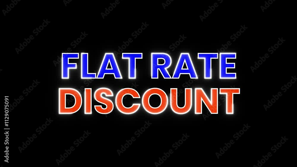 Animated Flat Rate Discount text. Perfect for sales, promotions, and marketing videos. Bright, bold graphics. Animated Flat Rate Discount text. Perfect for sales, promotions, and marketing videos. Bright, bold graphics.