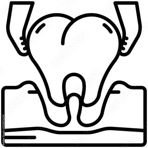tooth extraction Line Icon