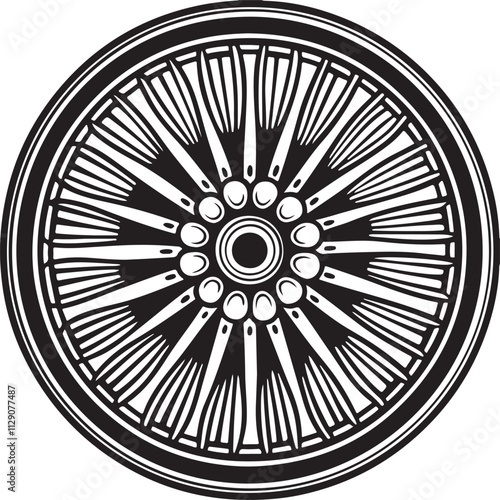 Silhouette of Car wheels.