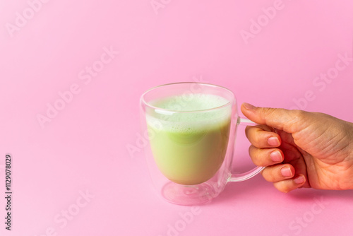 Cup of matcha latte