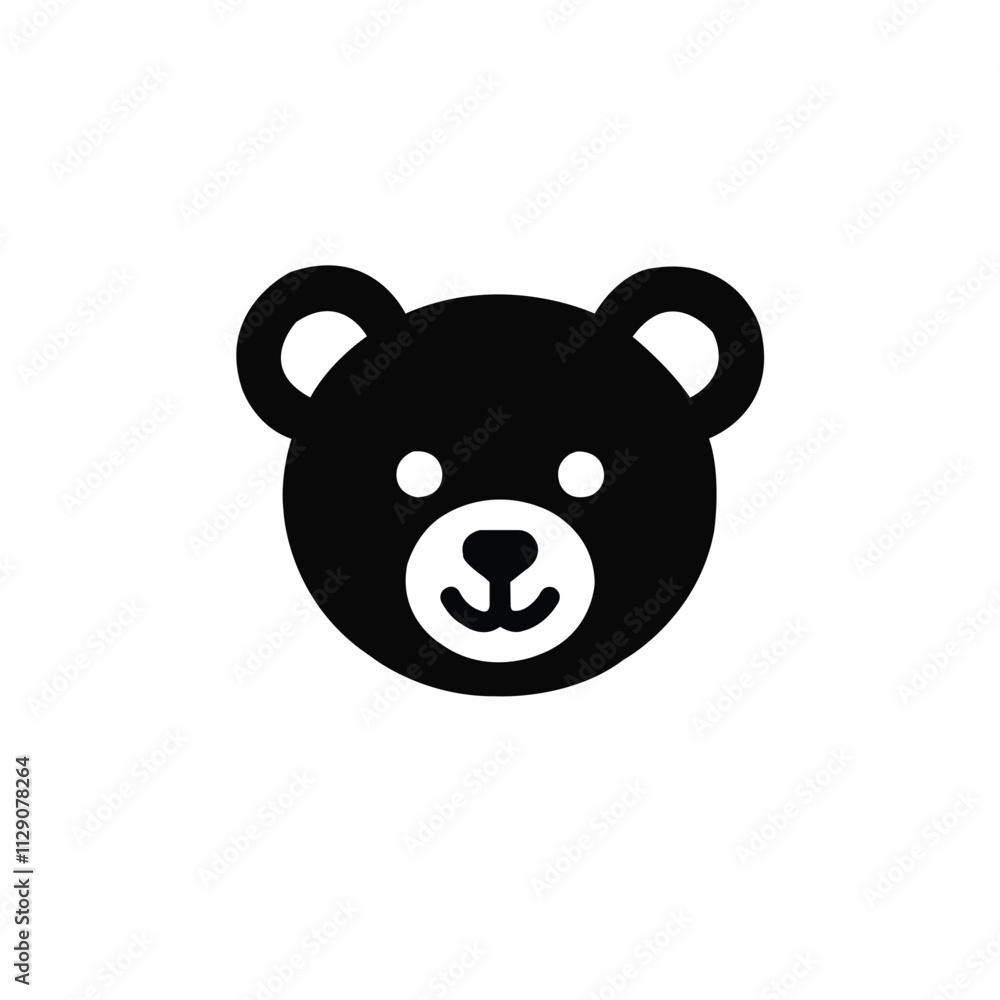 Teddy bear illustration on white background. silhouette of a teddy bear. Teddy bear illustration on white background. silhouette of a teddy bear.