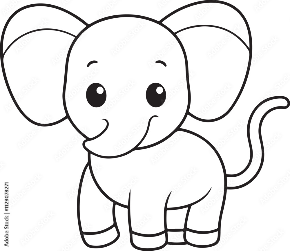 Silhouette of Cute baby elephant. Silhouette of Cute baby elephant.