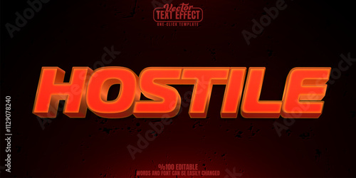 Hostile editable text effect, customizable heist and crime 3d font style