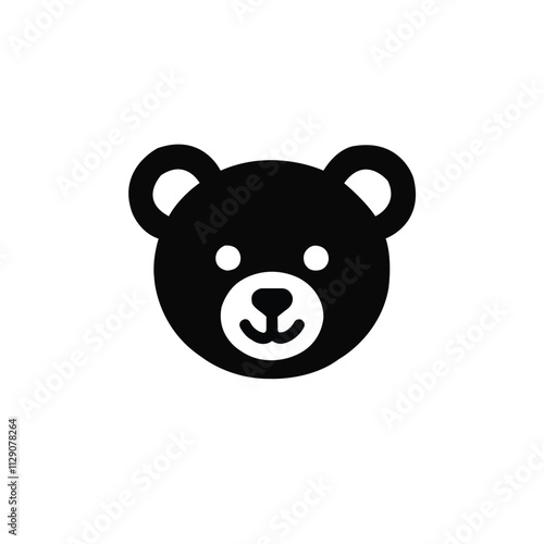 Teddy bear illustration on white background. silhouette of a teddy bear.