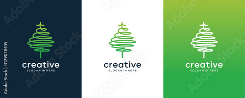 Spruce Tree , Pine tree, minimalist logo design 