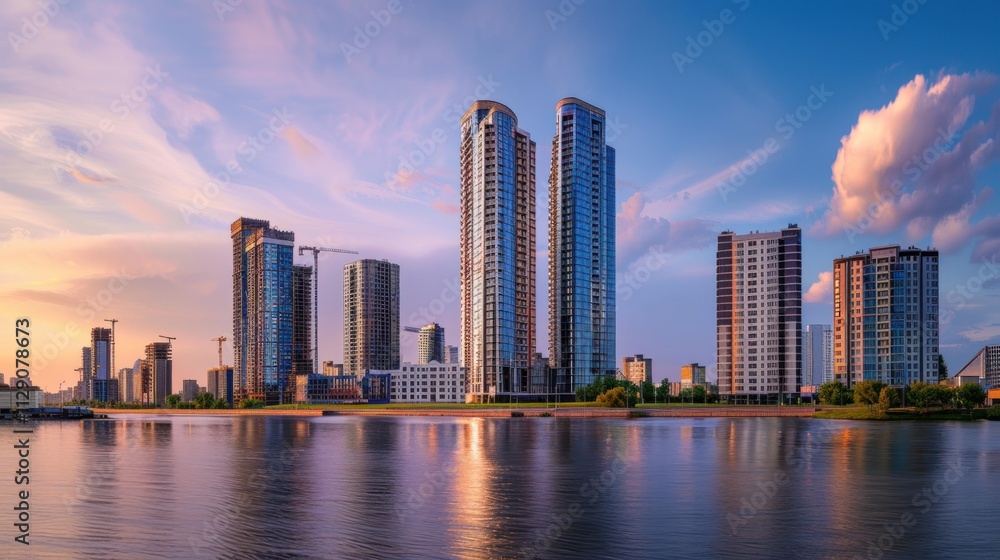 Modern cityscape panoramic background a photograph Modern cityscape panoramic background a photograph