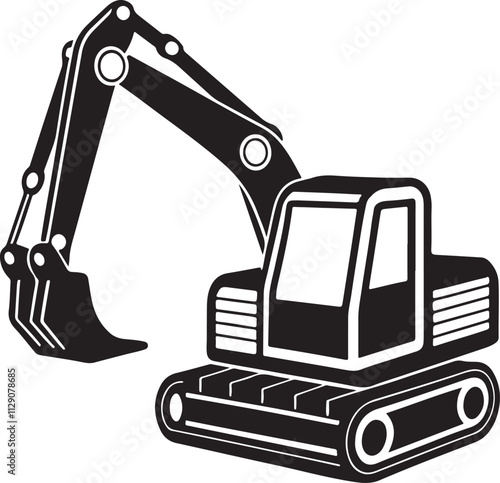 silhouette of Excavator.