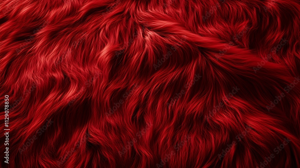 Red long fiber soft fur background. Wool textute, fluffy blanket. Red long fiber soft fur background. Wool textute, fluffy blanket.