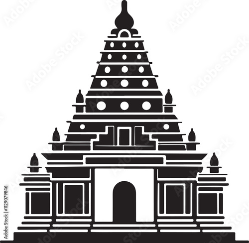 Temple Silhouettes vector silhouette illustration on white background 