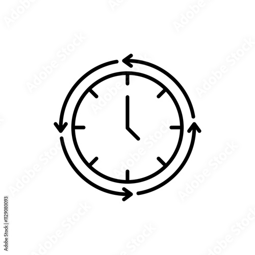Outline icon related to deadline. Linear icon. Vector illustration.