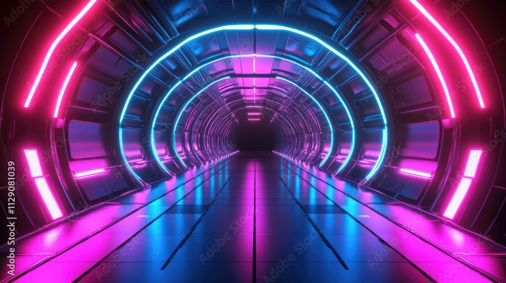 Abstract futuristic techno vibes in neon Abstract futuristic techno vibes in neon