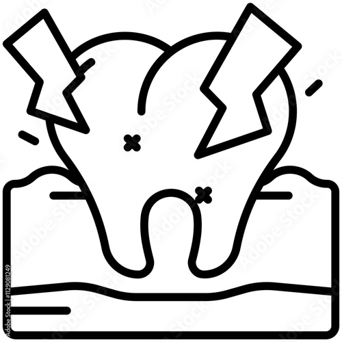 toothache Line Icon