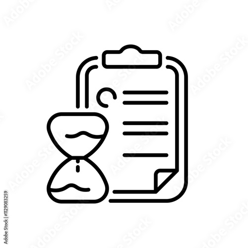 Outline icon related to deadline. Linear icon. Vector illustration.