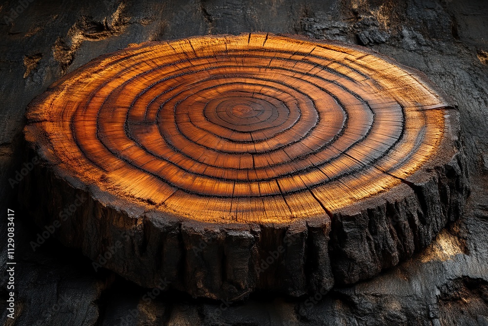 Cross section of tree trunk background. Old wood texture of tree rings. Cut slice of wooden stump. Textured surface with rings and cracks. Background made of hardwood from the forest. Cross section of tree trunk background. Old wood texture of tree rings. Cut slice of wooden stump. Textured surface with rings and cracks. Background made of hardwood from the forest.