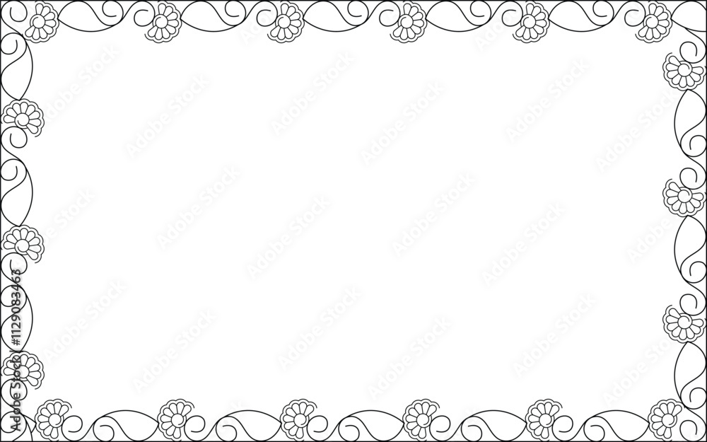 Vector Black and White Boarder designs for Frame and page decoration Vector Black and White Boarder designs for Frame and page decoration