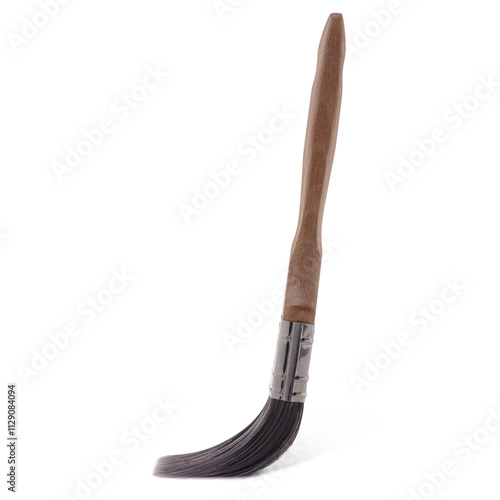 Long Angled Paint Brush with Natural Wooden Handle and Soft Bristles for Intricate Detailing