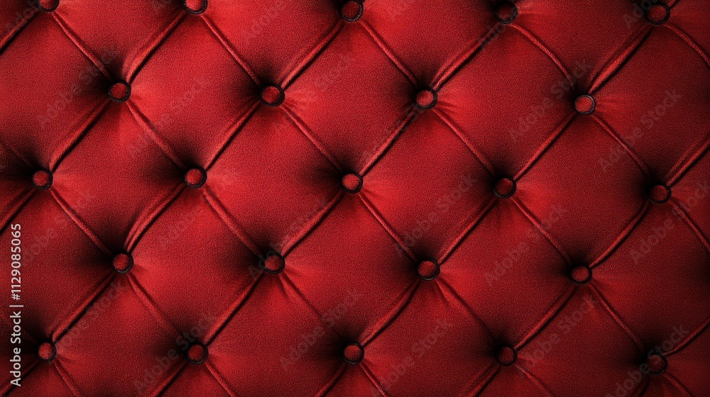 Red velvet tufted fabric background with a diamond pattern, featuring deep textures and button details for an elegant design. Red velvet tufted fabric background with a diamond pattern, featuring deep textures and button details for an elegant design.