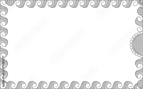 Vector Black and White Boarder designs for Frame and page decoration