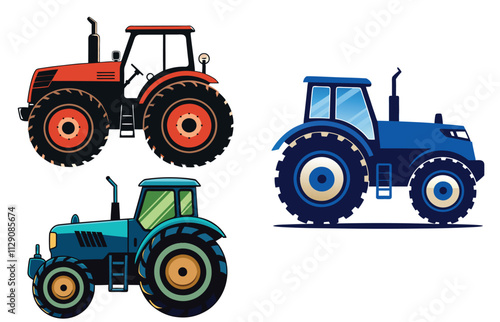 tractor isolated on white