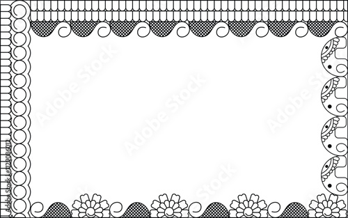 Vector Black and White Boarder designs for Frame and page decoration