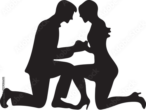 silhouette of a young couple
