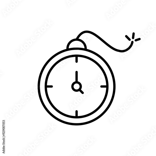 Outline icon related to deadline. Linear icon. Vector illustration.