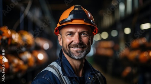 A man wearing a hard hat and smiling