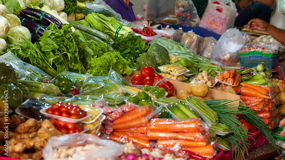 Fototapeta premium Vegetables on the street market