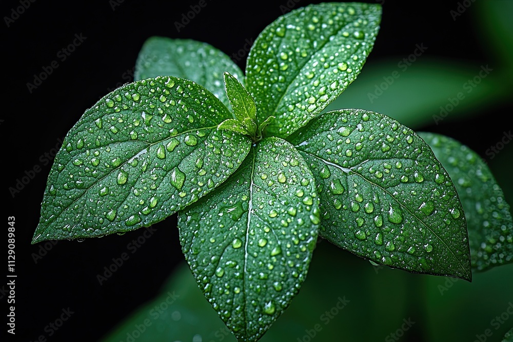 raindrops on a green leaf raindrops on a green leaf