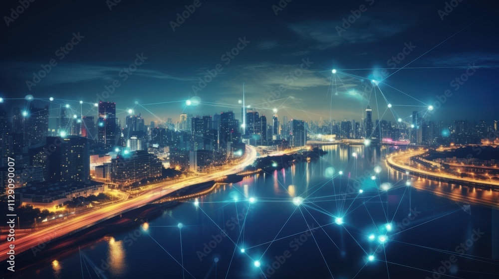 Obraz premium 5G, 6G, Big data wireless network, high speed internet, cloud computing or connect diagram technology, Data storage, service, synchronize, online, financial, Connectivity global, smart city, Gen AI