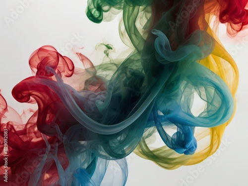 Ethereal Motion of Colorful Ink Art photo