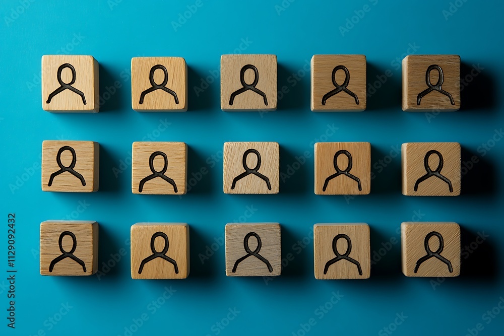 Organized Team Personnel Grid Flat Lay Organized Team Personnel Grid Flat Lay