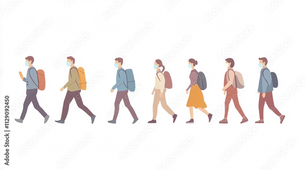 Safe Travel Concept: Tourists Traveling During a Pandemic Safe Travel Concept: Tourists Traveling During a Pandemic