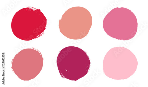 Vector Lipstick Brush Round Splashes Set Make up