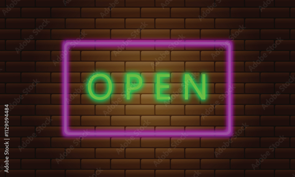 A glowing purple neon sign, forming the word A glowing purple neon sign, forming the word
