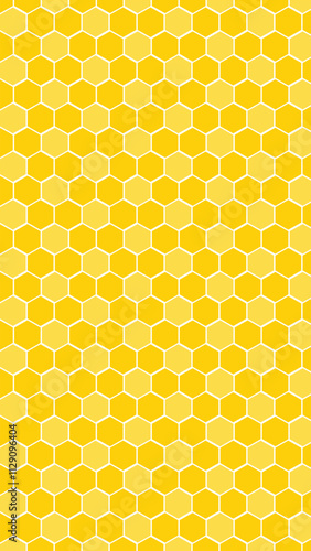 A vibrant vector background displays countless yellow hexagons, resembling a honeycomb pattern, evoking nature's elegance and providing a cheerful touch to creative and graphic designs.