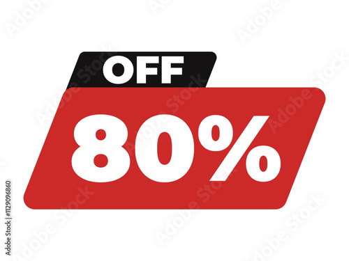 80% off frame with red background on white background
Icon of discounts, promotions, sales