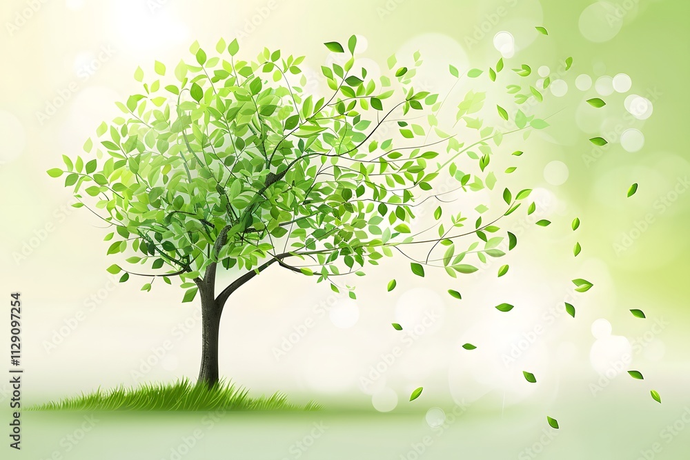Spring Tree Green Leaves Nature Breeze Wind Fresh Growth Ecology Environmental Background Spring Tree Green Leaves Nature Breeze Wind Fresh Growth Ecology Environmental Background