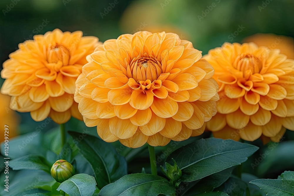 Yellow Orange Flower growing in garden, isolated from background. Yellow Orange Flower growing in garden, isolated from background.