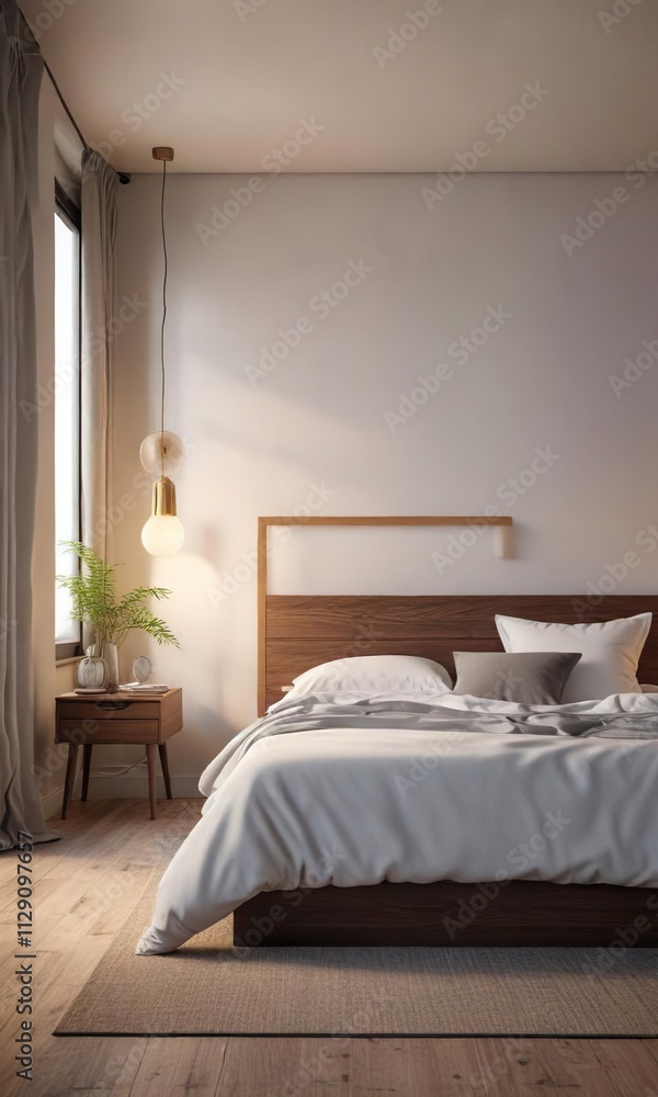 Serene and inviting bedroom with a cooling treat, soft blankets, indoor bliss , relaxing space Serene and inviting bedroom with a cooling treat, soft blankets, indoor bliss , relaxing space