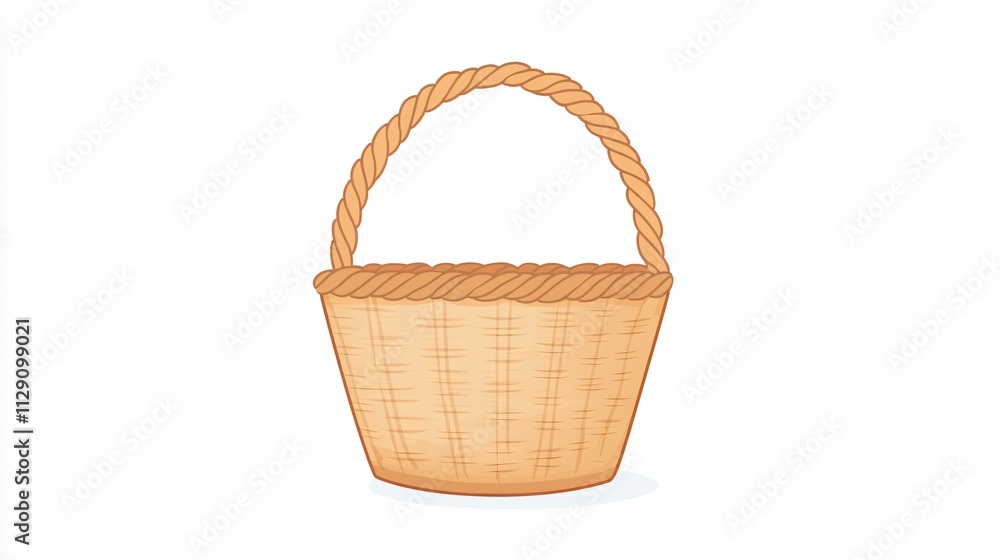 Rustic Empty Wicker Basket for Easter Egg Hunt Rustic Empty Wicker Basket for Easter Egg Hunt