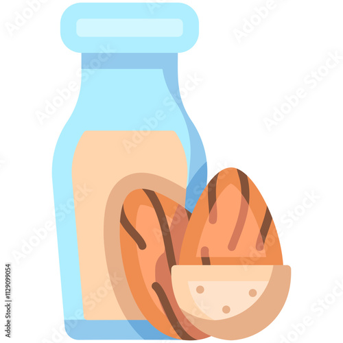 Almond milk Flat icon
