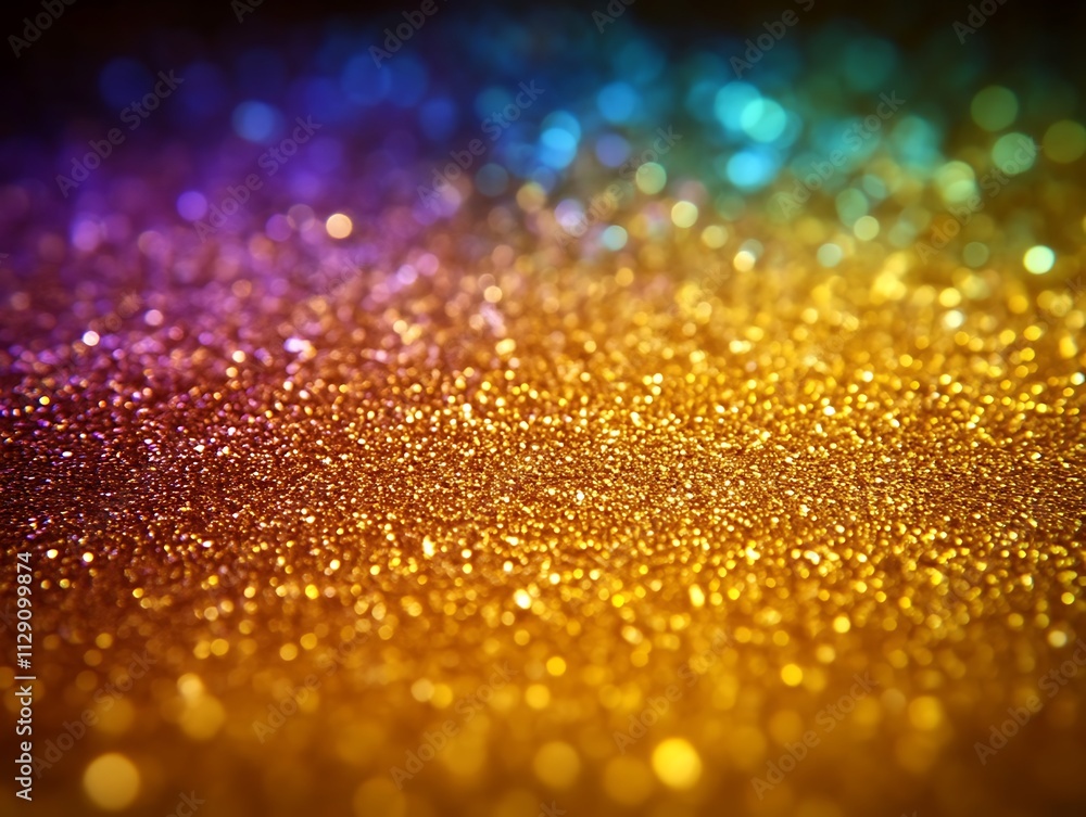 Abstract Gold Glitter Background With Colorful Lights Abstract Gold Glitter Background With Colorful Lights