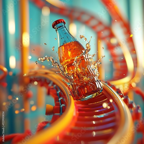 Explosive Liquid Splash in Vibrant Colors and Motion
