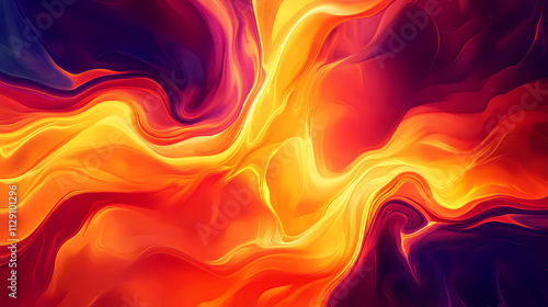 Wallpaper Mural Flowing magma lava field, glowing lava and magma flows. background texture of heat, lava and flames. Magma. Illustration Torontodigital.ca