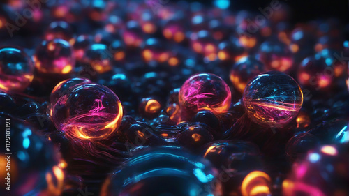 Microscopic Luminescent Spheres in Vibrant Motion