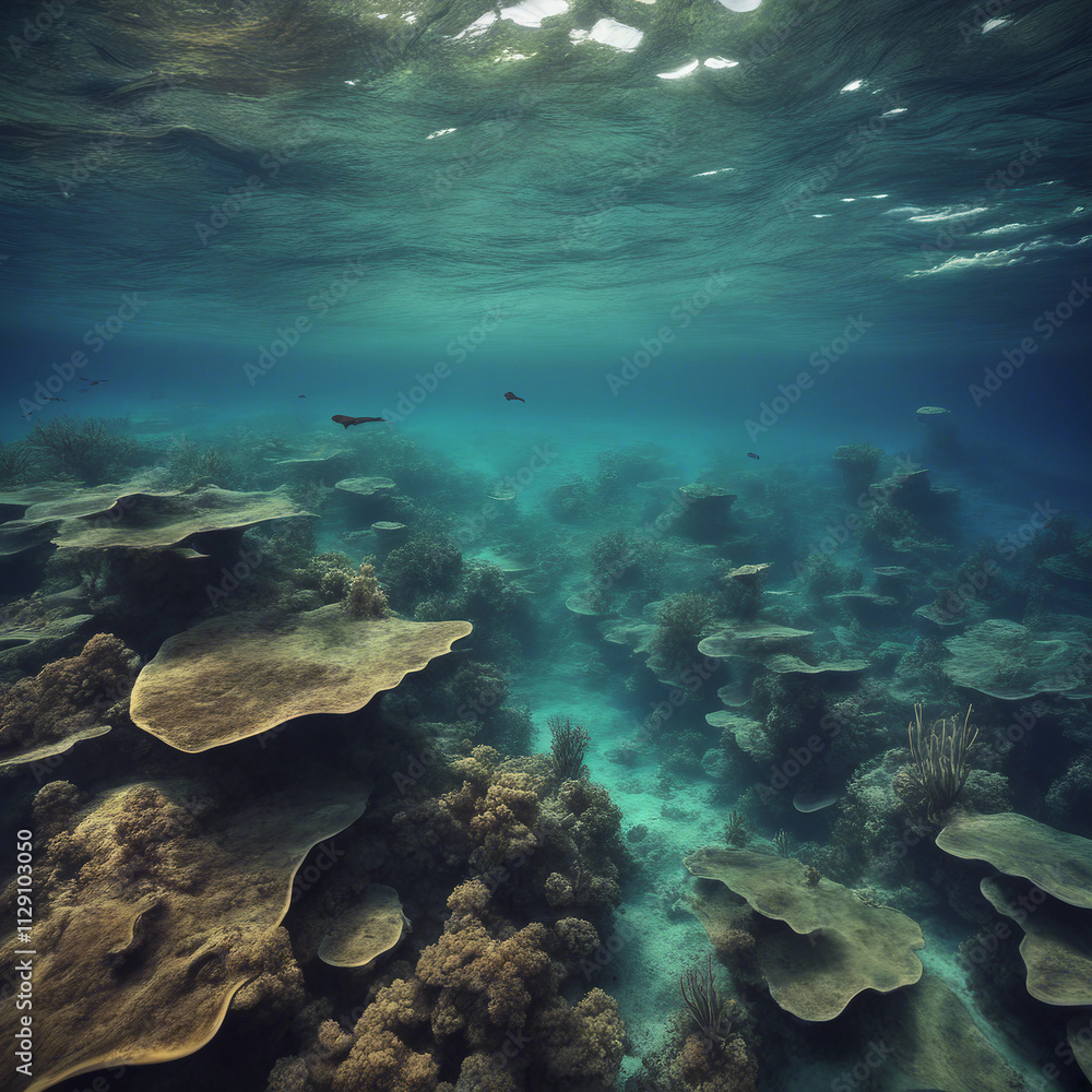 Fototapeta premium Underwater natural scenery background