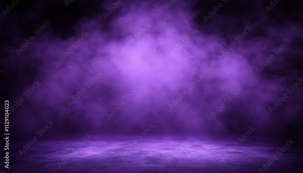 Purple smoky dark background, studio backdrop, mysterious atmosphere, low key lighting, empty space. Purple smoky dark background, studio backdrop, mysterious atmosphere, low key lighting, empty space.