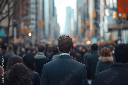 Walking Crowd City Rush Hour Commute